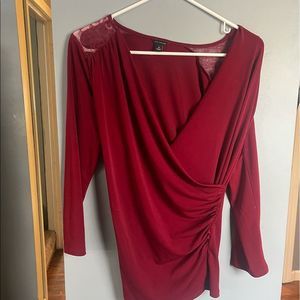 Ann Taylor red long sleeve blouse